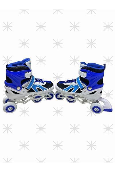 Burak Double Row Adjustable Children's Skates Blue