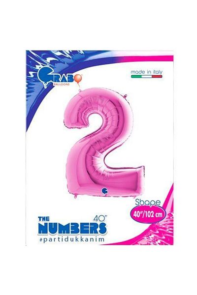 Parti Dükkanım Pink Foil Balloon - 2 Numbers (100 cm)