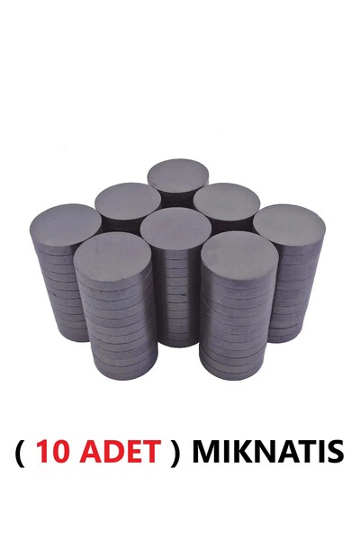 TİFOYS ( 10 Adet ) Magnet Deliksiz Mıknatıs Yuvarlak D 17 X 3 Mm