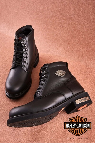 Harley Davidson 025M100109 Gibson Δερμάτινα Ανδρικά Μποτάκια ΜΑΥΡΑ