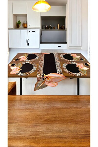 tarzınısec 9 Parça Üç Boyutlu Runner ve Amerikan Servisi Bardak Altlığı Seti