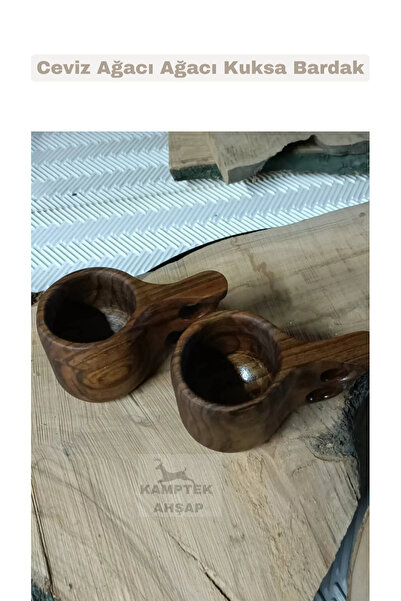 kamptek kamp teknolojisi KampTek Ahşap Doğal Ceviz El Yapımı  Kuksa Bardak