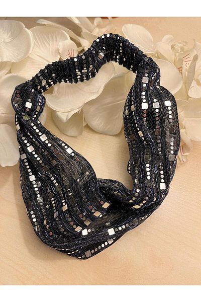 BERG ATELIER Бандана с лъскава лента за коса Еластичен парашут Бандана