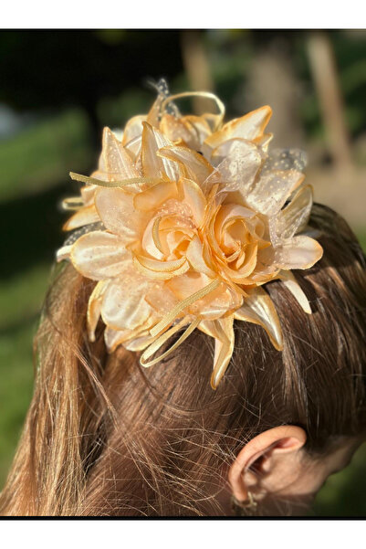 QUEEN AKSESUAR Tendință la modă de lux - satin mare, cuier cu flori mari de t...