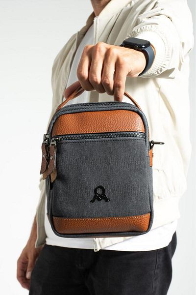 Baginn Geantă de umăr pentru bărbați, cu mâna, 23*14 cm, cu curea încrucișată, geantă de mesager, geantă mega, pânză, pânză