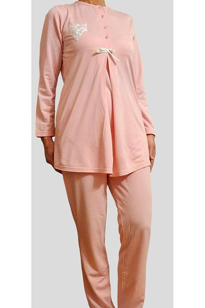 Zen Winter Maternity Pajamas Set - Half Button, Yavruağzi