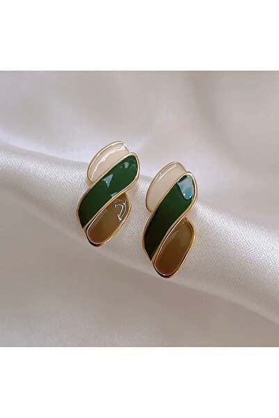 Accessories Vanilla Avenue Şık Ve Zarif Yaprak Şeklinde Vintage Tarzı Kadın Küpe