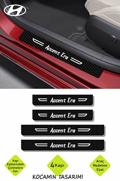 Kocamın Tasarımı Accent Era Yazılı Karbon Kapı Eşiği Hyundai Accent Era İçin ...