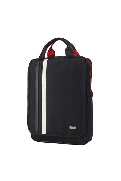 Case Club 1406 Rucsac pentru laptop, subțire, de 15 inchi, alb-negru, cu curea de umăr