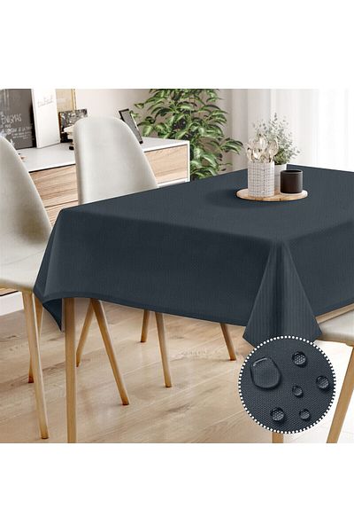 Evim Canvas Navy Blue Liquid Proof Stain Resistant Table Cloth