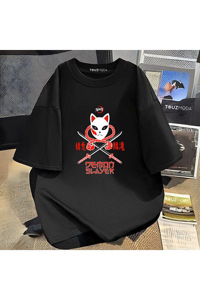 Touz Moda Anime Demon Slayer εμπριμέ Unisex Oversize T-shirt