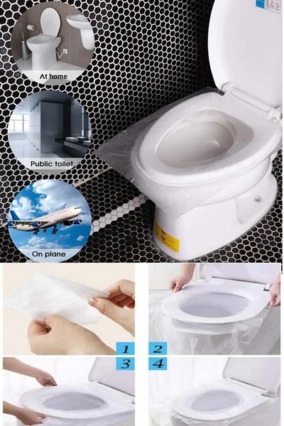 optana 10Pcs Practical Disposable Toilet Seat Bag Toilet Seat Cover Transparent Hygienic Toilet Seat Cover Bag