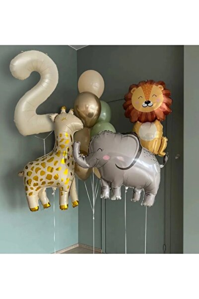 aşkın concept Krem Rakam Balon Soft Kahve Renkler Zürafa Aslan Fil Set 2 Yaş ...