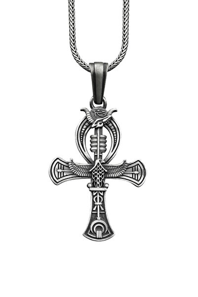 Bysilverstone Mısır Mitjolojisi Ankh Haçı Gümüş Kolye