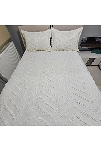 bursa çeyiz Arlina Geo Krem Çift Kişilik Yatak Örtüsü