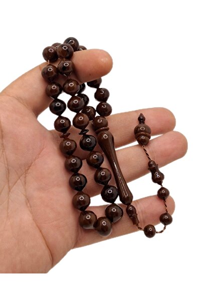 Han Ticarethane Mărgele de rugăciune din chihlimbar maro tăiat pudră