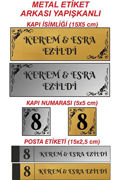 sıradışıhediyem KAPI İSİMLİĞİ KAPI NUMARASI POSTA ETİKETİ METAL KENDİNDEN YAP...
