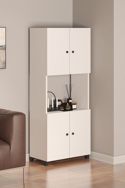 Cosargroup 4 Kapaklı 5 Raflı Kitaplık  Dosya Kitap Rafı Ofis Salon