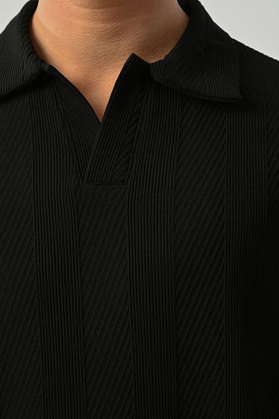 İLKCET MODA Ανδρικό μπλουζάκι με χοντρό ριγέ πουκάμισο