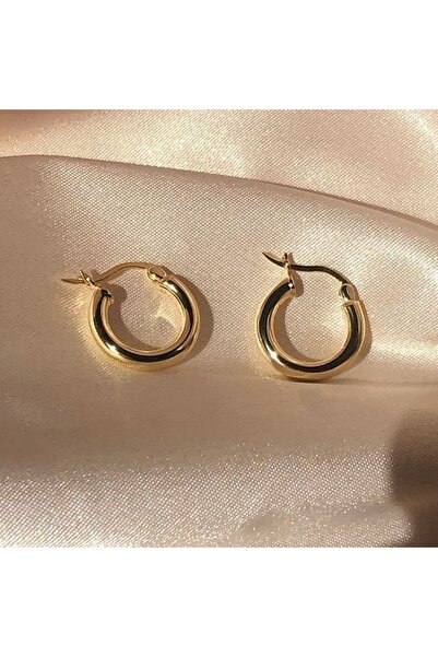 LAİKA Gold Renk Halka Küpe Altın Kaplama