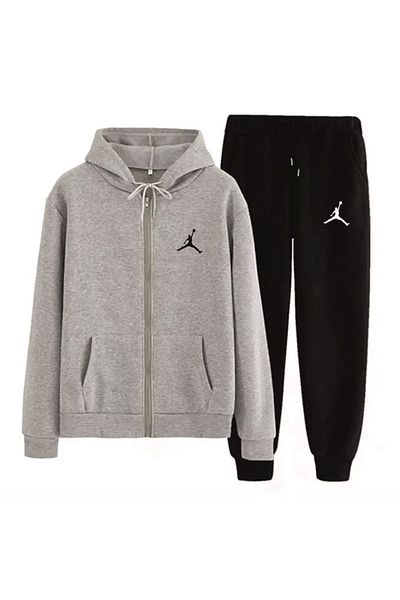 ADWAX Schwarzer Bottom Basket Anzug GRAU CARDIGAN