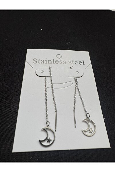 İYİ MODA Starry Moon Steel Earrings Gift Non Darkening Star Earrings