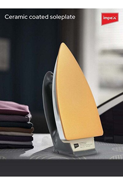 İMPEX Electric Dry Iron With Non-Stick Ceramic Coated Sole Plate 1200W Showy