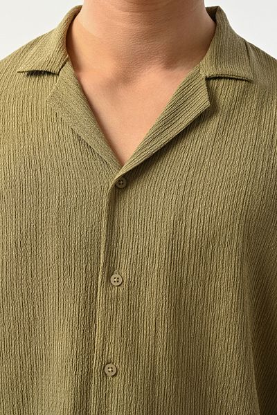 İLKCET MODA Ανδρικό πουκάμισο Oversize Άνετο Υφασμάτινο