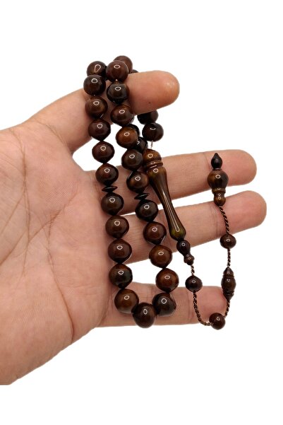 Han Ticarethane البني الداكن الماشية قطع نموذج فاخر خاص مسحوق العنبر مسبحة