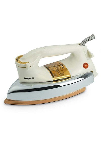 İMPEX Heavy Duty Iron Box 1.5Kg Temperature Dial And Auto Shut Off  Ceramic Coating 1200W IB201 Ivory