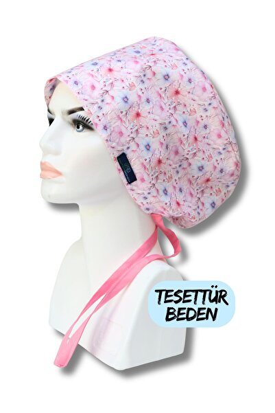doktorbonem Tesettür Beden Pembe Çiçekler Bone Doktor Hemşire Sağlıkçı Hastan...