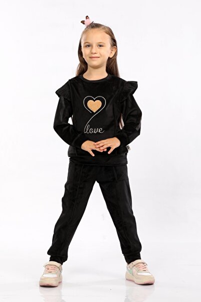 mhk burç bebe Set de trening pentru fete din catifea – 2-9 ani – țesătură moa...