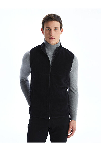 LC Waikiki Ozmak Brand New Season Comfortable Fit Stand Collar Fleece Men's Vest