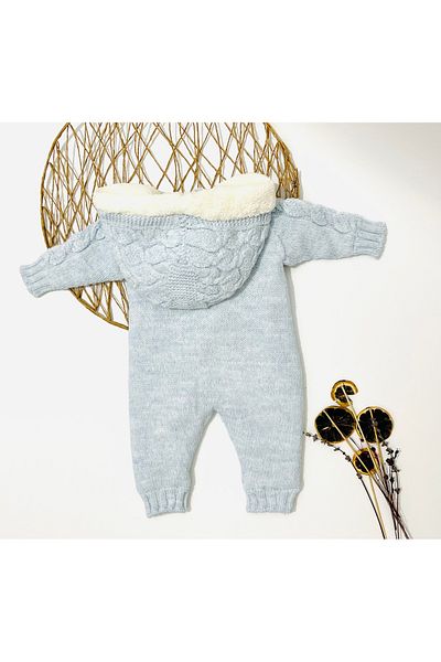 Nipperland Bebi̇too Warm Knitwear Wool Knitted Plush Baby Rompers Comfort and Elegance Together