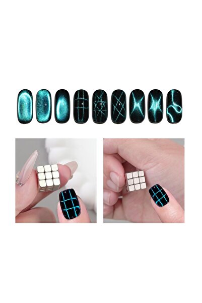 Hdg Kedi Gözü Oje Magneti Oje Mıknatıs 27 adet Küp Mıknatıs Kedi Gözü Uygulaması Için