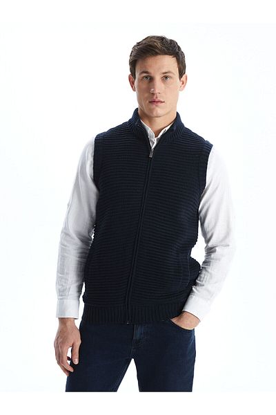 LC Waikiki Lcwk Standard Fit Stand Collar Men's Knitwear Vest