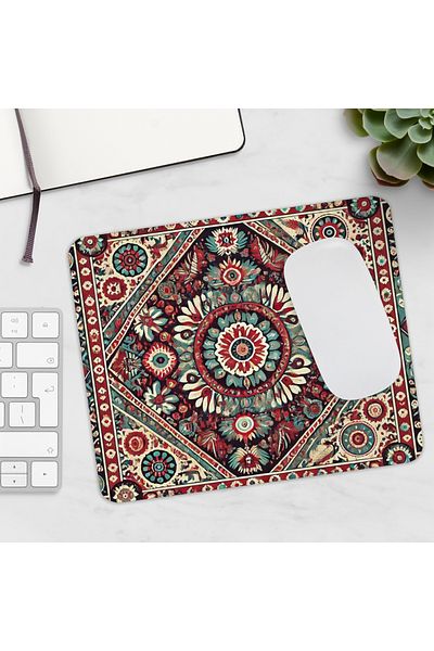 BASKIBAZAR Since 2020 Authentic Kilim Pattern Printed Rectangular Mousepad