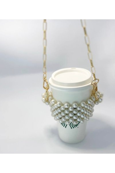 Handmade Elegant Cup Holder with Pearl Design