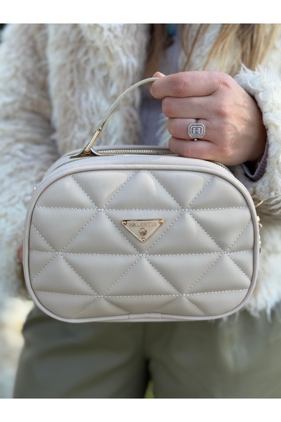 DEV 3 ADAM Geantă de umăr și de mână pentru femei, simplă și elegantă, cu compartiment crem și curea reglabilă