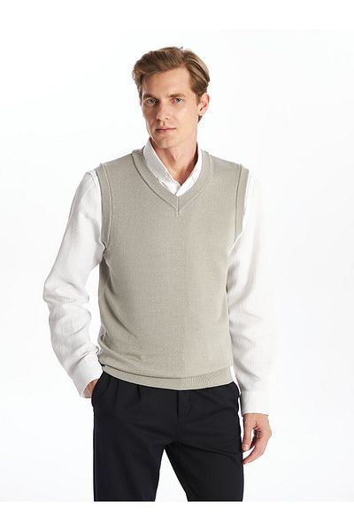 LC Waikiki Lcwk Standard Fit V-Neck Men's Knitwear Sweater