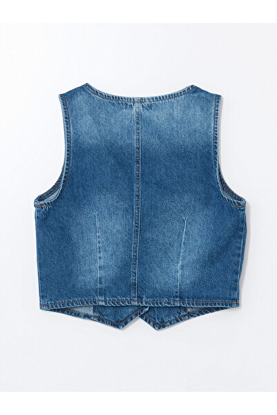 LC Waikiki Lcwk V-Neck Women's Jean Vest