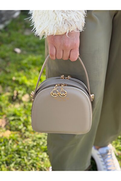 DEV 3 ADAM Geantă de mână și umăr încrucișată pentru femei, model simplu și elegant, cu compartimente bej-gri și curea reglabilă