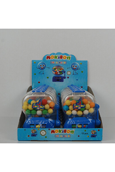 MOKIBON Jackpot Sakız Makinası 12 Adet (Mavi)