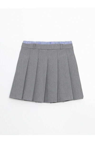 LC Waikiki Антрацитова спідниця з гумкою та плісированими складками для дівчаток