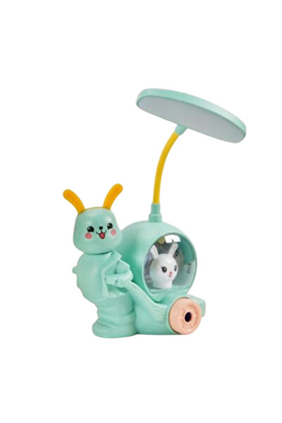 Sensoria Sevimli Tavşan Çocuk Odası Gece Lambası Masa Lambası Kalemtraş Usb Süs Eşyası 2 Kademeli