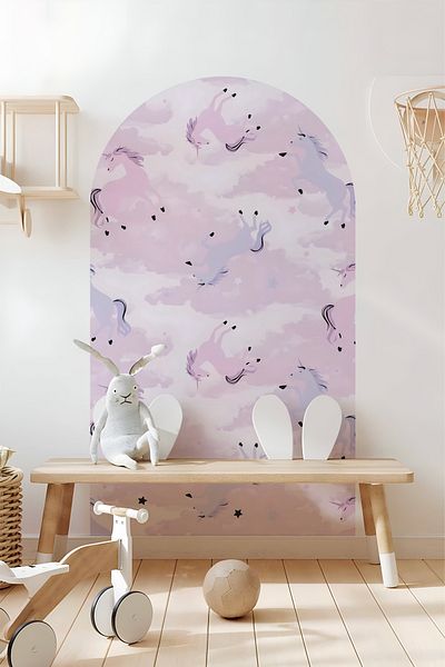 Grafikup Autocolant de perete decorativ Boho Oval - Autocolant de perete oval cu model de peisaj și animale