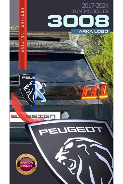 Edesign Peugeot 3008 Arka Yeni Aslan 3d Logo