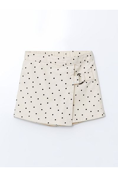 LC Waikiki Lcwk Elastic Waist Polka Dot Girls' Short Skirt