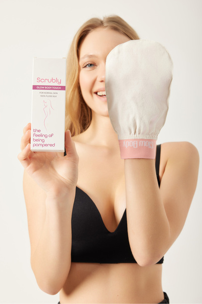 Scrubly Banyo Kesesi %100 Floş Ipek Kadınlar Ve Erkekler Için Lif Peeling Eld...