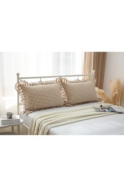 Erba kreasyon Fete de pernă cu volane cu model Gingham 50x70 - 2 buc